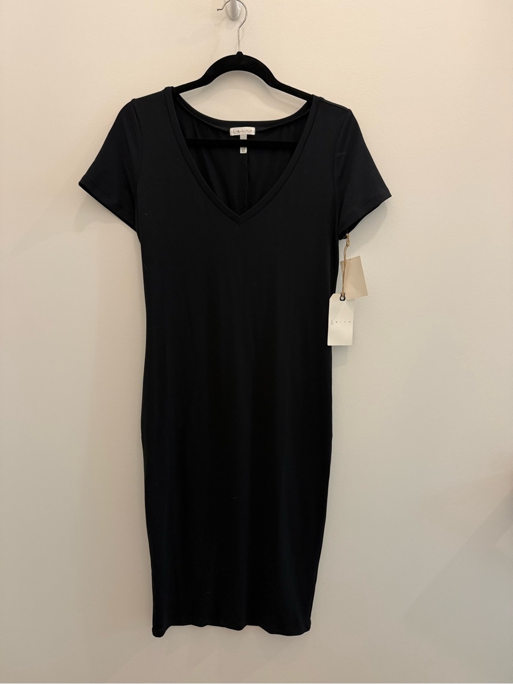 Keith Classic Black V-Neck Short Sleeve Dress